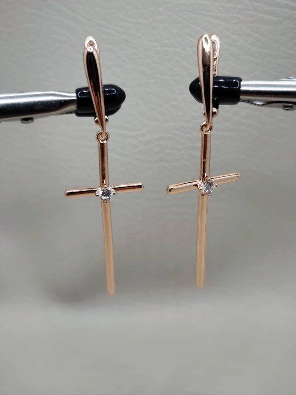 Rožinio Aukso Kryžiaus Auskarai - Image 2