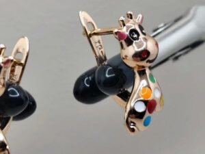 Spalvotos Žirafos Auskariukai